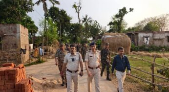 নয়াগ্রামে চলছে পুলিশি টহলদারি